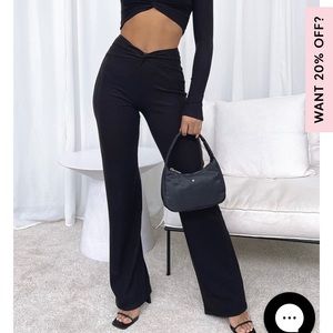 White fox black pants